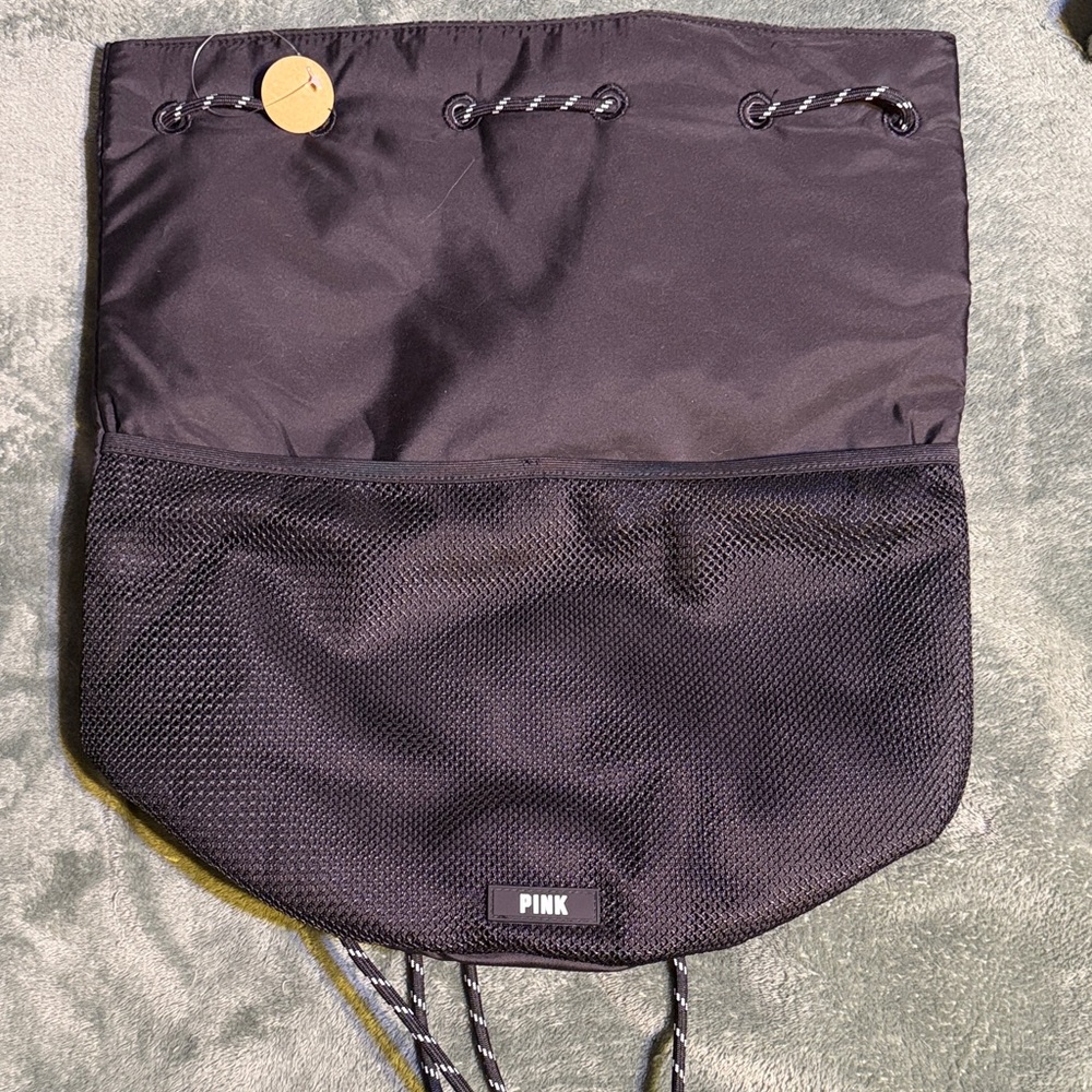 PINK Victoria's Secret Black Mesh Backpack